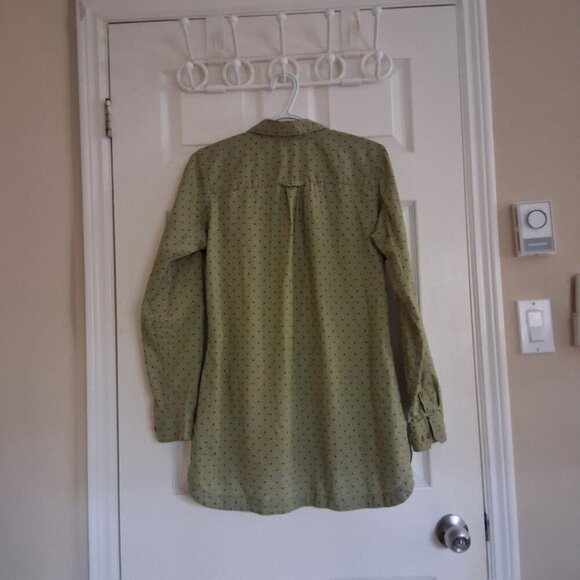 Duluth Trading Co. Women's Small Dark Sage Green Printed Artisan Hemp Shirt - Picture 3 of 13